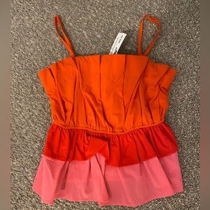 Pink & Orange Ruffle Top